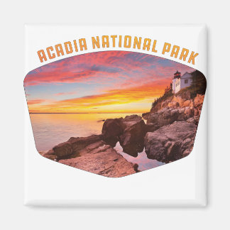 Aimant La côte et le phare du Parc national de l'Acadie