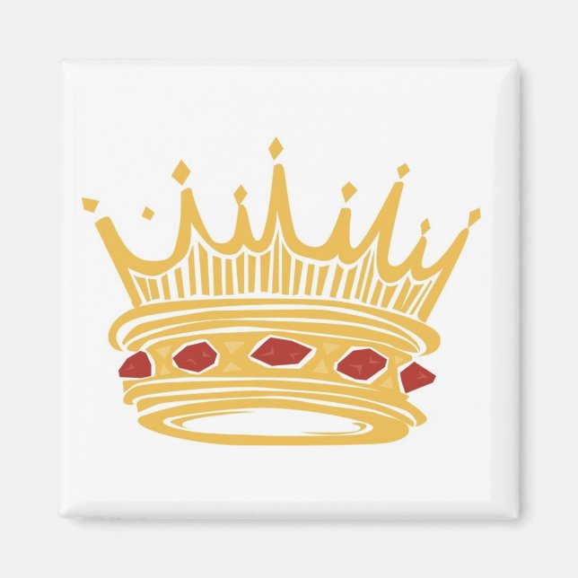 Aimant La Couronne d'un roi d'or aux bijoux (Devant)