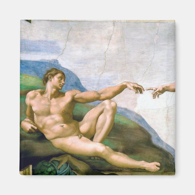 Aimant La création d'Adam, Michel-Ange, 1508-1512 (Devant)