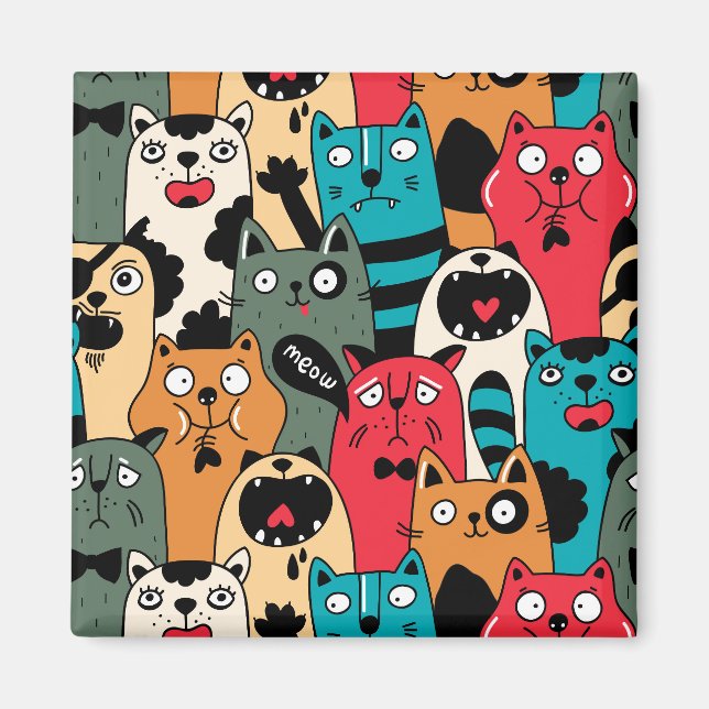 Aimant La Crowd of cats (Devant)