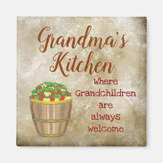 Aimant La cuisine de grand-mère Les petits-enfants Bienve (Devant)