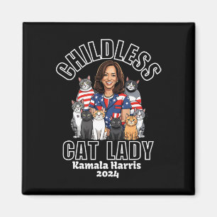 Aimant La Dame Du Chat Pour Kamala Harris Funny Election