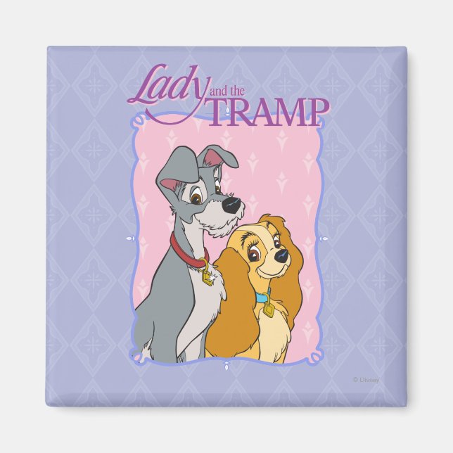 Aimant La Dame et le Tramp - Cadre (Devant)