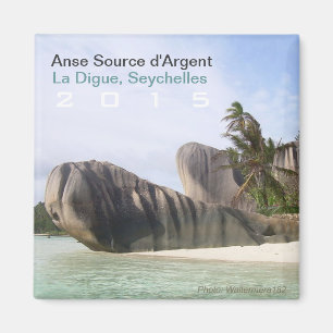 Aimant La Digue, souvenir de voyage d'aimant de plage des