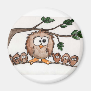 Aimant La famille de hibou