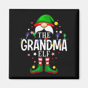 Aimant La fête en pyjama de Noël de la famille de l'elfe