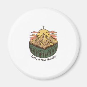 Aimant La foi peut déplacer les montagnes Vintage Mountai