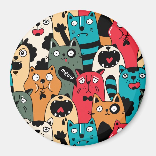 Aimant La foule de chats (Devant)