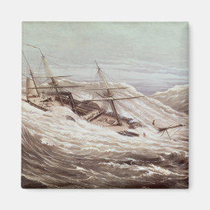 Aimant La frégate de vapeur du Mississippi dans un typhon