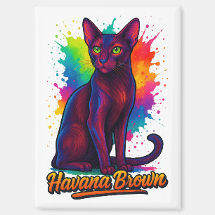 Aimant La Havane Brown Pop Art - Coloré Moderne