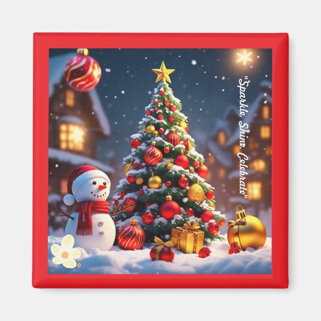Aimant "La joie de Noël se déroule" (Devant)