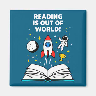 Aimant La lecture est un astronaute spatial hors de ce mo