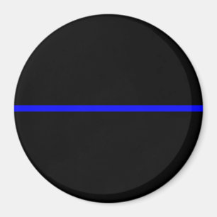 Aimant La Ligne Bleue Mince Symbolique Noir Horizontal