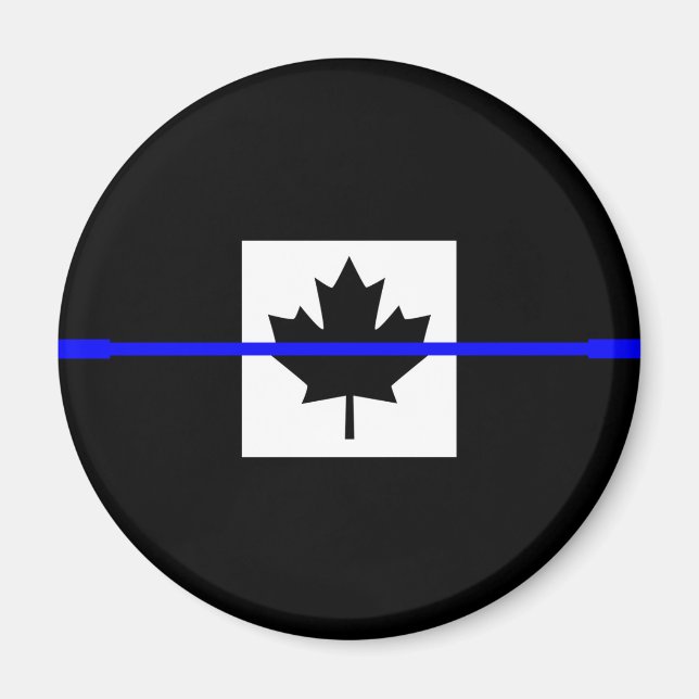 Aimant La Ligne Bleue Mince Symbolique sur le drapeau can (Devant)