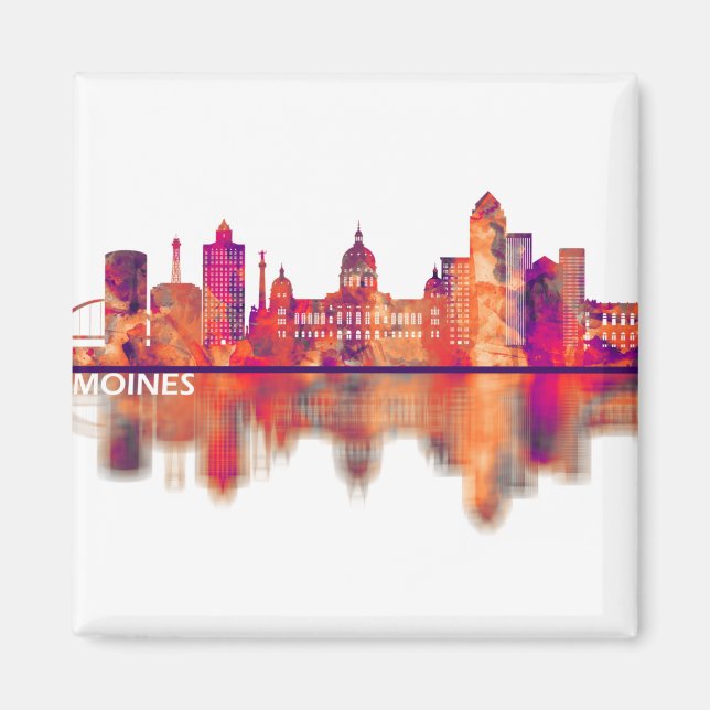 Aimant La Ligne de Moines Iowa (Devant)