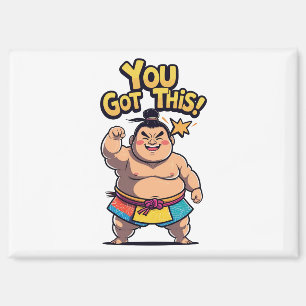 Aimant La lutteuse de Sumo avec la motivation "Vous avez