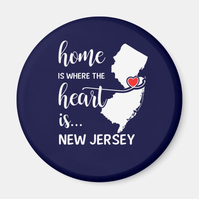 Aimant La maison du New Jersey est le coeur (Devant)