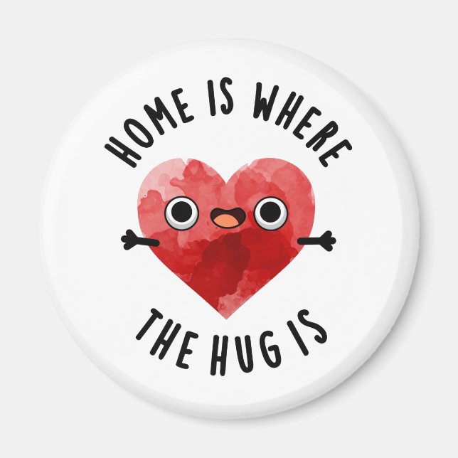 Aimant La Maison Est Là Où L'Écart Est Amusant Coeur Pun (Devant)