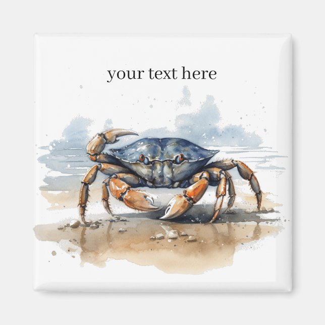 Aimant la marche du crabe sur la plage, personnalisable (Devant)