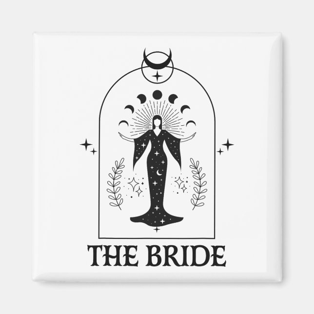 Aimant La mariée Coven sorcière gothique Bachelorette Mat (Devant)