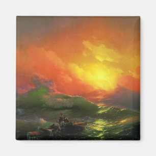 Aimant La Neuvième vague (Mer orageuse au coucher du sole