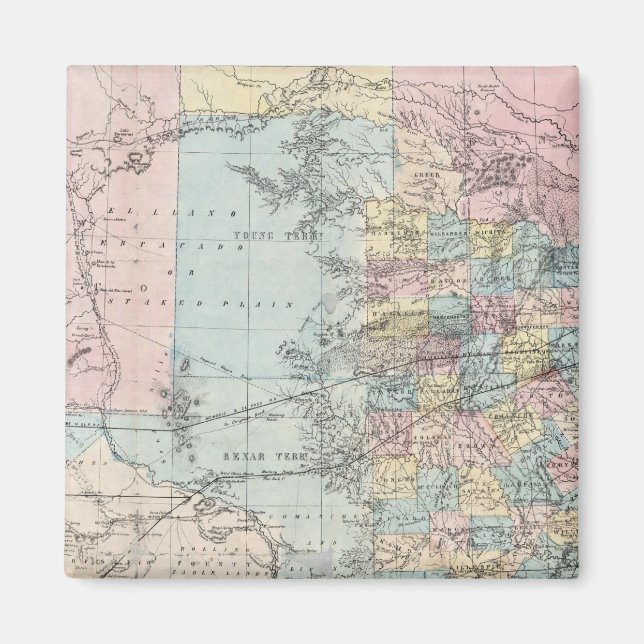 Aimant La nouvelle carte de Richardson de l'état du Texas (Devant)