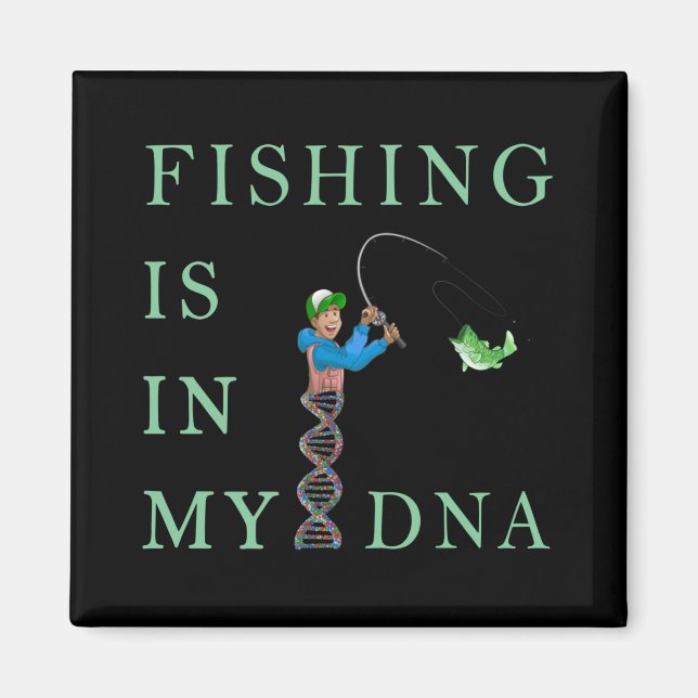 Aimant La pêche est dans mon ADN (Devant)