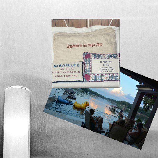 Aimant La place de grand-mère est mon endroit heureux (Créateur téléchargé)