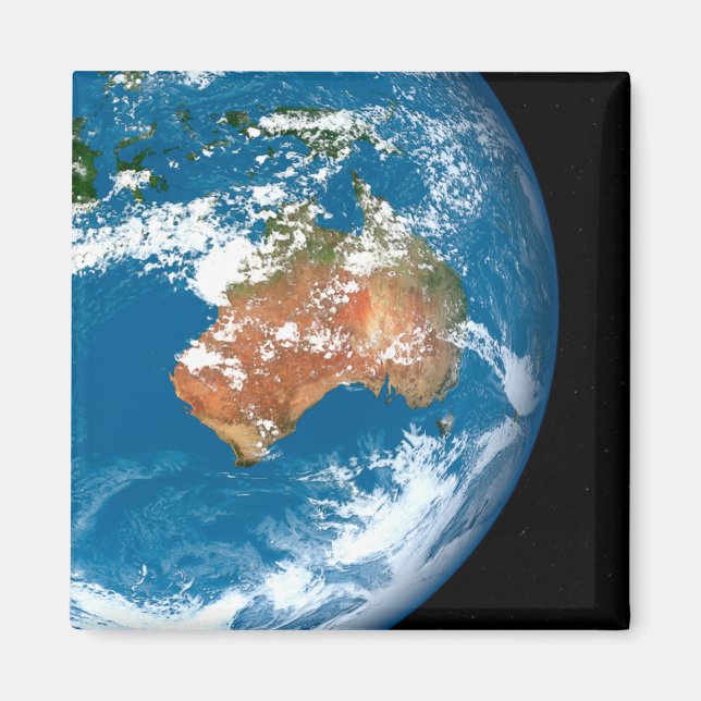 Aimant La Planète Terre Montre Des Nuages Sur L'Australie (Devant)