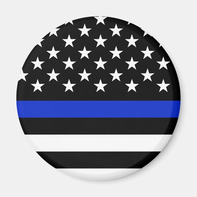 Aimant La Police A Stylisé Le Drapeau Américain. (Devant)