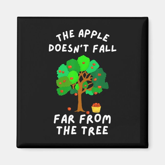 Aimant La pomme ne tombe pas loin de la famille des arbre (Devant)