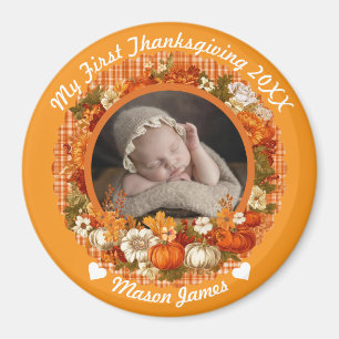 Aimant La première fête de Thanksgiving de bébé - Photo f