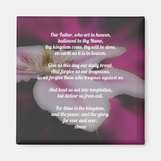 Aimant La prière du Seigneur Notre Père Clematis (Devant)