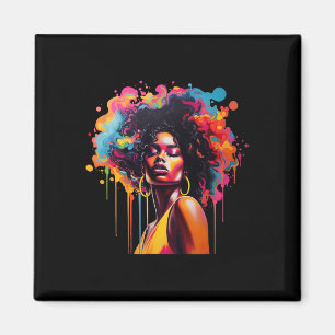 Aimant La reine Afro Melanin secouant JunetDix Africains