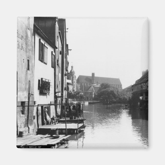 Aimant La rivière Gera à Erfurt, Thiringia, vers 1910 (Devant)