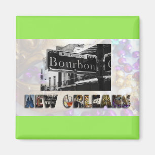 Aimant La rue de la Nouvelle-Orléans Bourbon perle NOLA