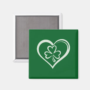 Aimant La Saint-Patrick drôle Shamrock Cœur Irlandais