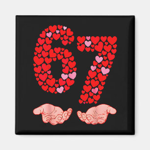 Aimant La Saint-Valentin 67 Meme Rempli De Cœurs Drôle S