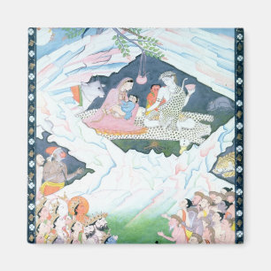 Aimant La Sainte Famille de Shiva et Parvati