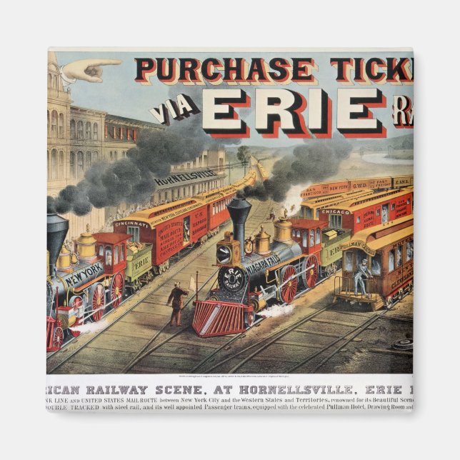 Aimant La scène ferroviaire américaine à Hornellsville (Devant)