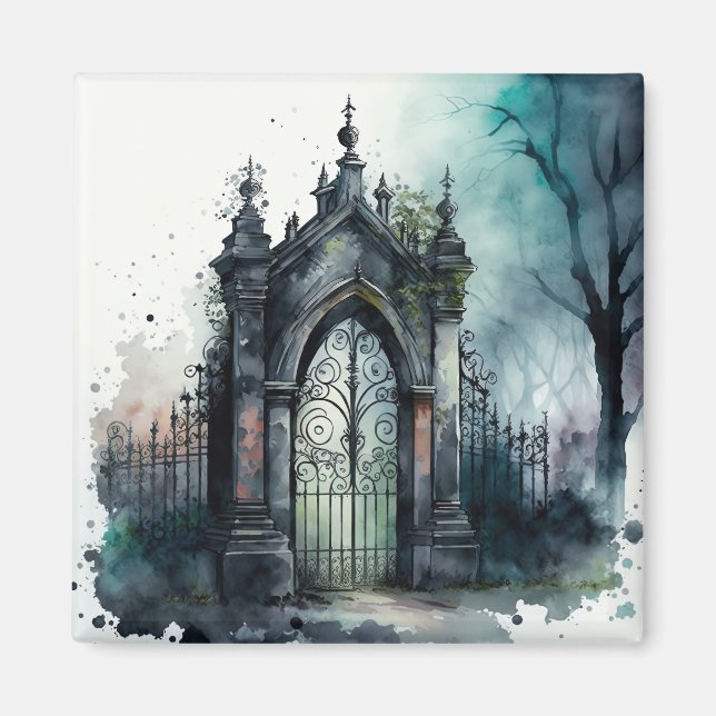 Aimant La série de portes du cimetière gothique Design 11 (Devant)