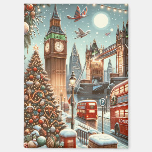 Aimant La splendeur festive de Londres - Carte de Noël vi
