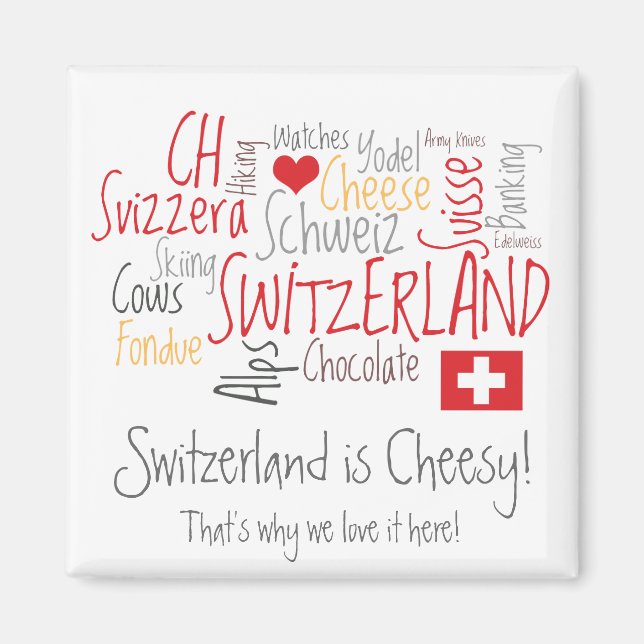 Aimant La Suisse est Cheesy : Pour les amateurs de Fondue (Devant)