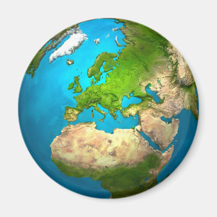 Aimant La terre de planète - l'Europe - globe coloré. 3d