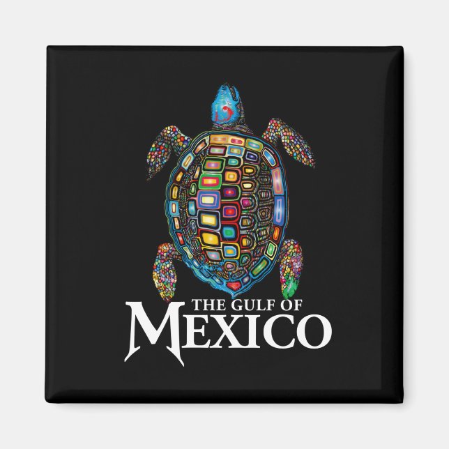 Aimant La Tortue De Mer Graphique Golfe Du Mexique N'Oubl (Devant)