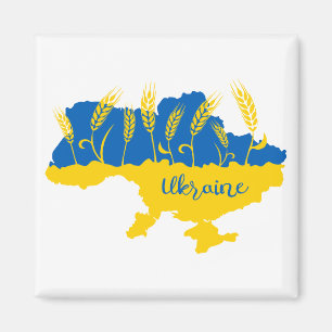 Aimant La typographie ukrainienne et l'oreille au blé sur
