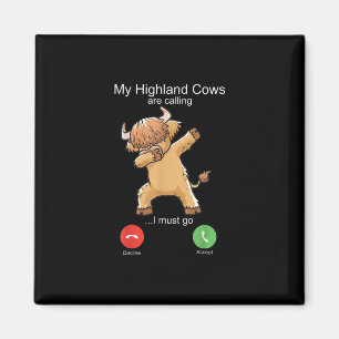 Aimant La vache écossaise des Highlands appelle