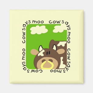 Aimant La vache indique des T-shirts et des cadeaux de MO