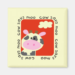 Aimant La vache indique des T-shirts et des cadeaux de MO