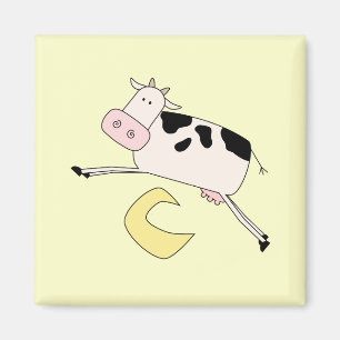Aimant La vache saute par-dessus des T-shirts et des cade